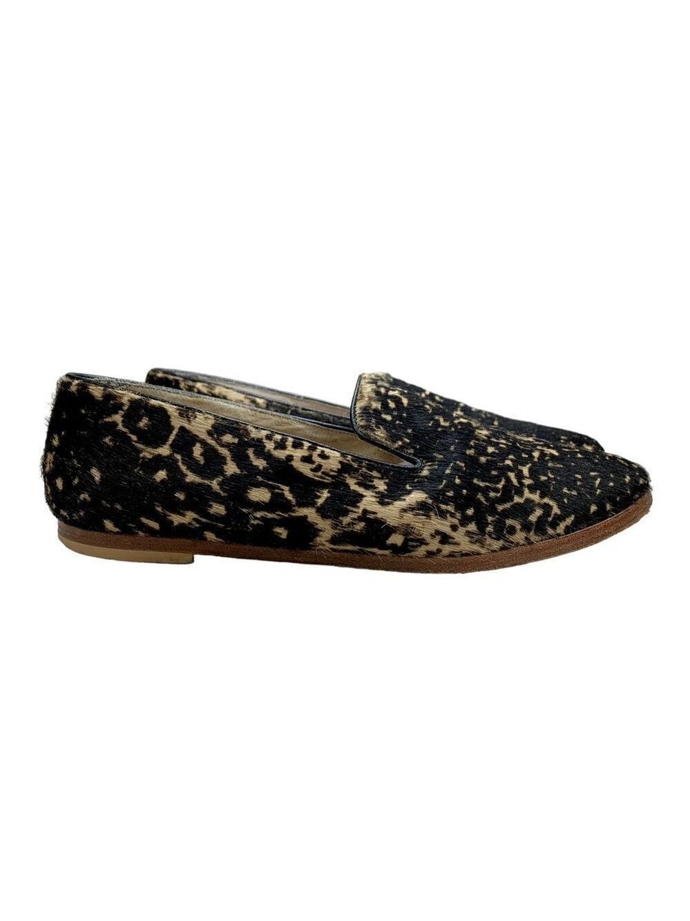 Matt Bernson Gitanes Leopard Calf Hair Smoking Slippers 7